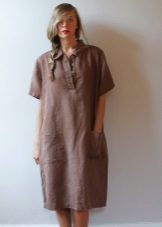 Robe mi-longue en lin