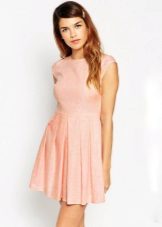 Robe courte en lin rose
