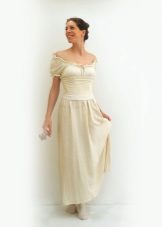 Robe en lin avec bordure en dentelle