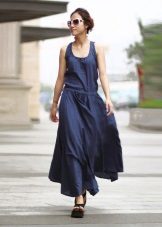 Robe longue en lin orange