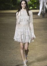 Elie Saab 2016 tavasz-nyár A-vonalú rövid ujjú ruha
