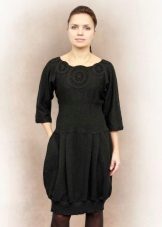 Robe ballon tricotée noire