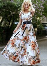 Robe longue en viscose avec un motif