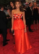 Robe de soirée rouge avec basky