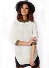 Robe tunique blanche en maille