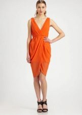 Robe midi en tulipe orange