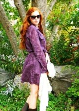 Robe à carreaux à manches longues