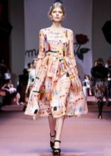 Robe mi-longue avec dessins pour enfants de Dolce & Gabbana