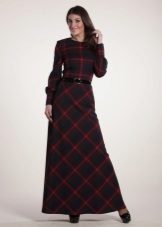 Robe longue vert-rouge