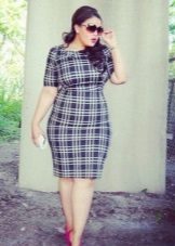 Robe à carreaux gris pour femmes obèses