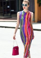 Robe à bande verticale de couleur