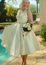 Satin Sleeveless Wedding Dress Années 1950