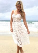 Robe en maille évasée blanche