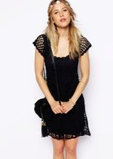 Robe en maille évasée noire