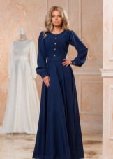 Robe longue d'hiver bleue
