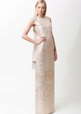 Robe de mariée longue en patchwork doré