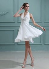 Robe de mariée courte taille haute