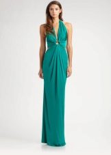 Robe de soirée en maille turquoise