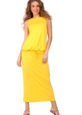 Robe en tricot jaune