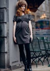 Robe d'automne pour femme enceinte taille haute