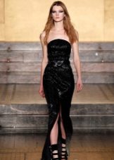 Robe de soirée bustier fendue