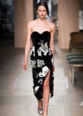Robe de soirée bustier à fleurs