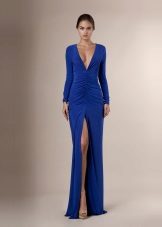 Robe en jersey avec drapé au sol