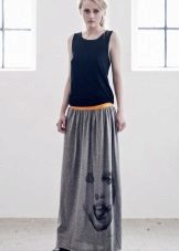 Longue robe bicolore taille basse