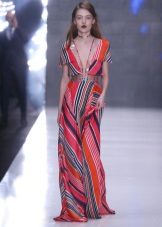 Robe en laine multicolore