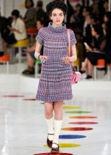 Robe en tweed bleu