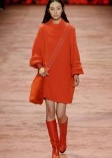 Robe en laine avec col