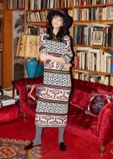 Robe en laine à motif