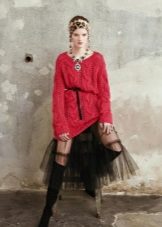 Robe courte en laine avec jupe