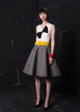 Robe en laine A-line bicolore