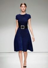 Robe en laine A-line bleue