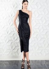 Robe noire éco à une épaule