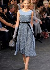 Robe rétro en crêpe de Chine avec imprimé