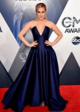Robe de soirée bustier bleue des années 60