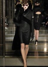 Outerwear vestido de couro preto