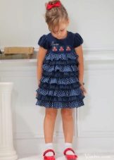 Robe élégante à plusieurs niveaux avec des pois pour les filles