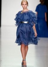 robe de cocktail en organza bleu