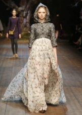 robe à capuche en brocart