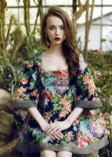 Robe en popeline à imprimé floral