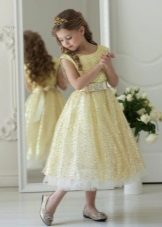 Robe moelleuse dorée pour la classe de bal 4