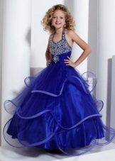 Robe bleue avec strass pour la classe de bal 4