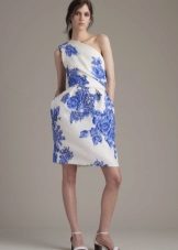Chaussures à robe blanche et bleue