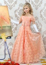 Robe de Nouvel An pour la fille pêche style Empire
