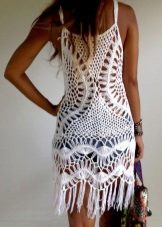 Robe tricotée à franges