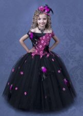 Robe boule noire élégante pour fille