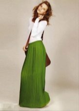 jupe plissée verte avec élastique